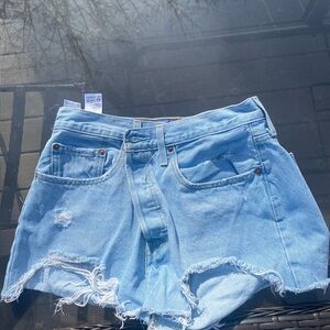 Levi's 501 blue denim shorts